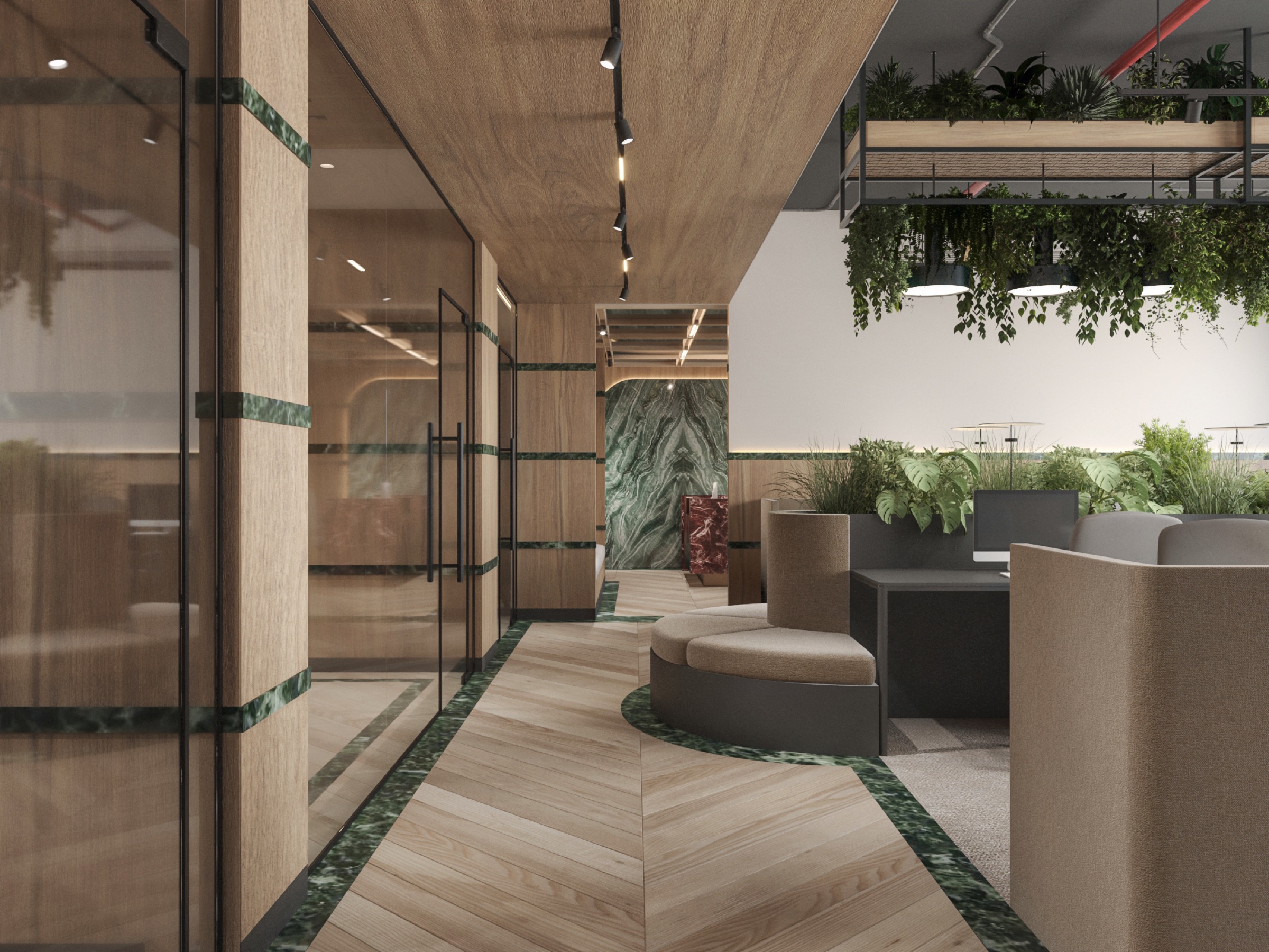 Commercial office design render showing fitout planning and delivery detail