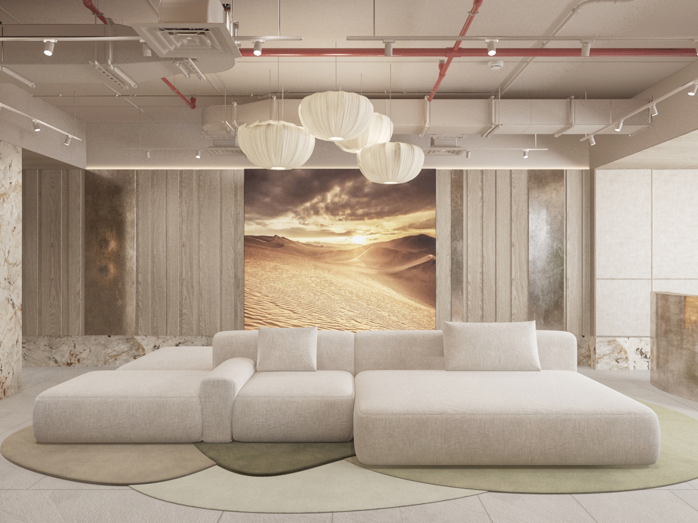 Luxury JLT office reception and commercial fitout render