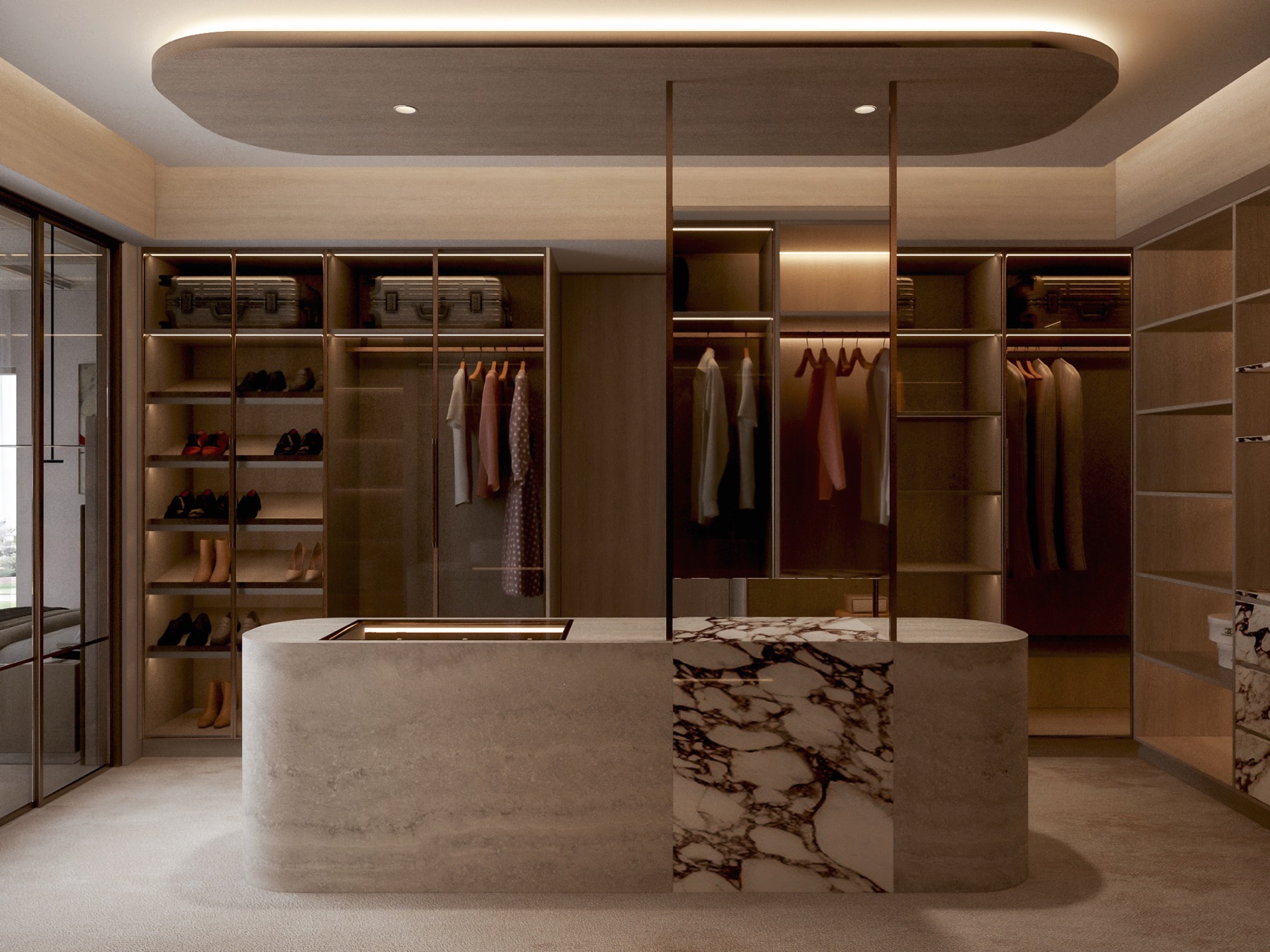 Sundials Villa 2 master bedroom walk-in closet render